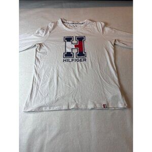 Tommy Hilfiger Sport White Crew Neck T-Shirt With Logo Design M
